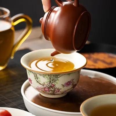 Single Ceramic Ru Kiln Kung Fu Tea Cup 13 02