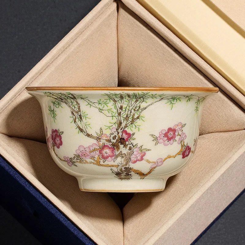 Single Ceramic Ru Kiln Kung Fu Tea Cup 13