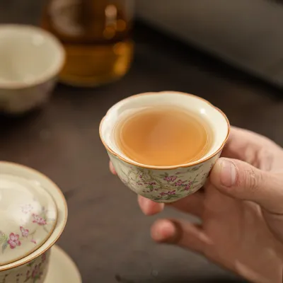 Single Ceramic Ru Kiln Kung Fu Tea Cup 14 02