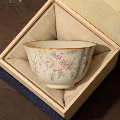 Single Ceramic Ru Kiln Kung Fu Tea Cup 14 01