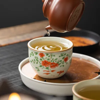 Single Ceramic Ru Kiln Kung Fu Tea Cup 15 02