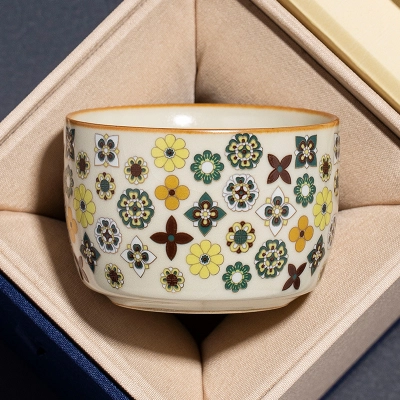 Single Ceramic Ru Kiln Kung Fu Tea Cup 17 01