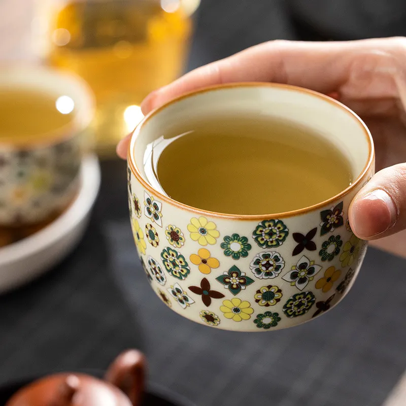 Single Ceramic Ru Kiln Kung Fu Tea Cup 17