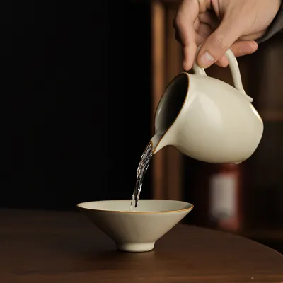 Single Ceramic Ru Kiln Kung Fu Tea Cup 18 02