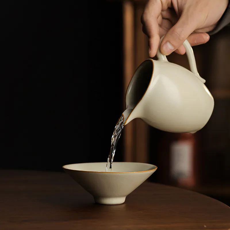 Single Ceramic Ru Kiln Kung Fu Tea Cup 18