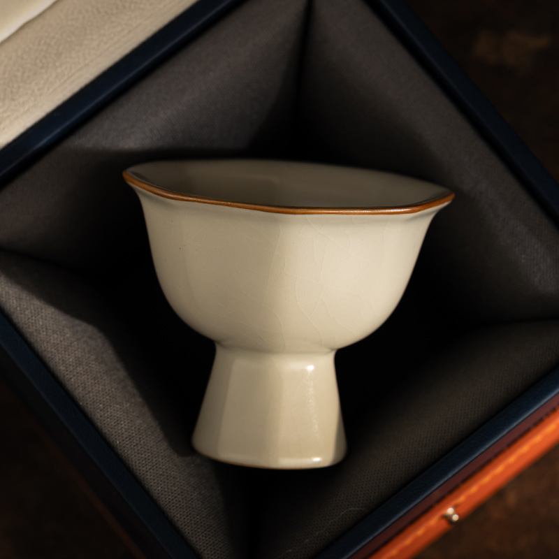 Single Ceramic Ru Kiln Kung Fu Tea Cup 19