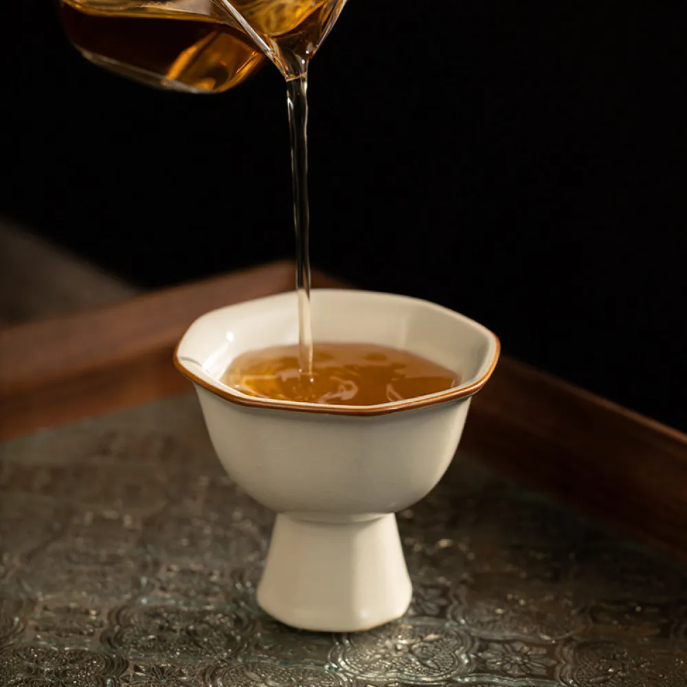 Single Ceramic Ru Kiln Kung Fu Tea Cup 19