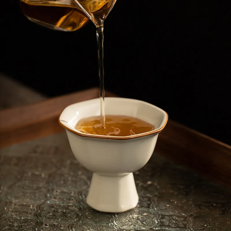Single Ceramic Ru Kiln Kung Fu Tea Cup 19
