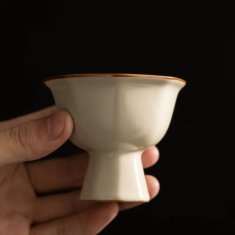 Single Ceramic Ru Kiln Kung Fu Tea Cup 19