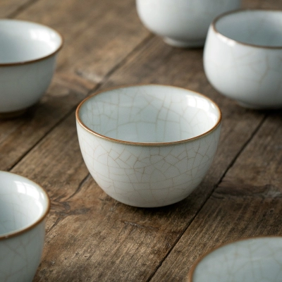 Single Ceramic Ru Kiln Kung Fu Tea Cup 1 02