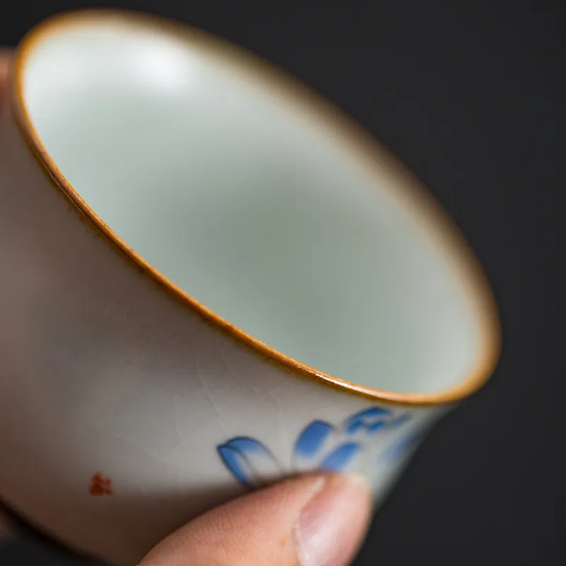 Single Ceramic Ru Kiln Kung Fu Tea Cup 20