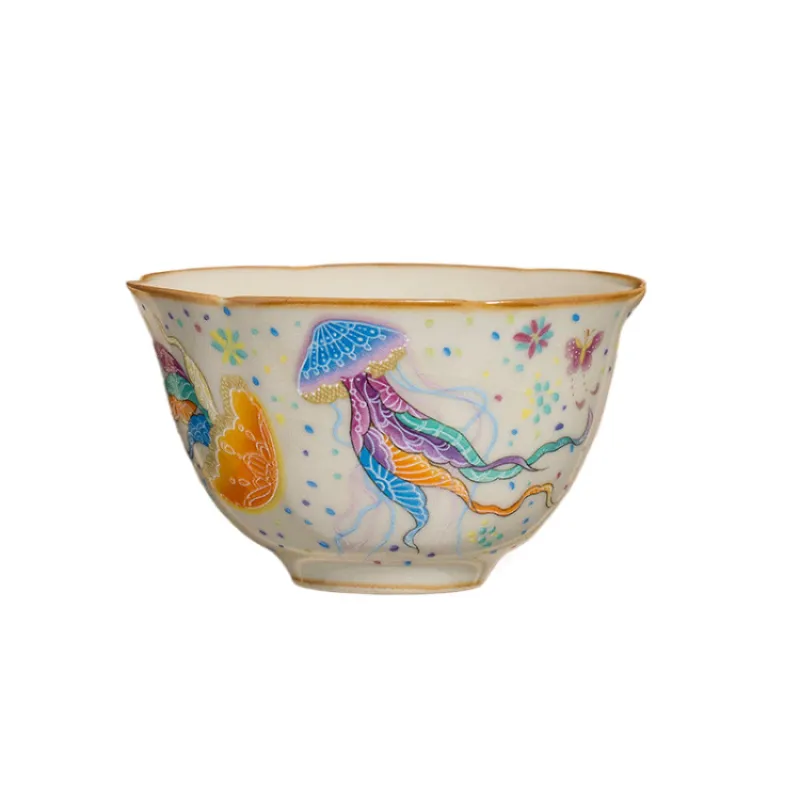 Single Ceramic Ru Kiln Kung Fu Tea Cup 2