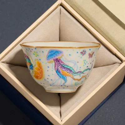 Single Ceramic Ru Kiln Kung Fu Tea Cup 2 01