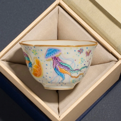 Single Ceramic Ru Kiln Kung Fu Tea Cup 2 01