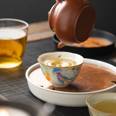Single Ceramic Ru Kiln Kung Fu Tea Cup 2 02