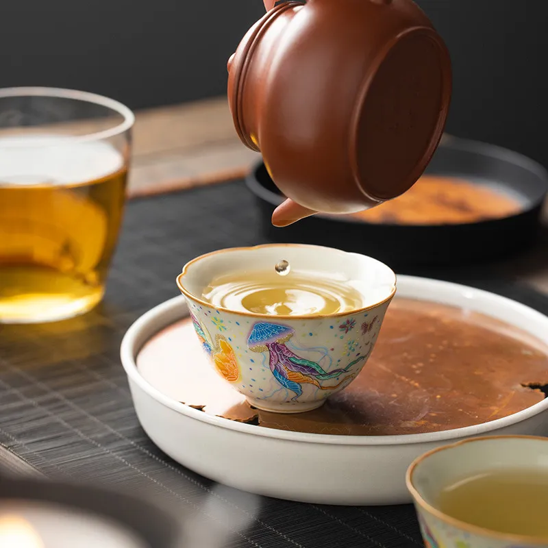 Single Ceramic Ru Kiln Kung Fu Tea Cup 2