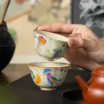 Single Ceramic Ru Kiln Kung Fu Tea Cup 2