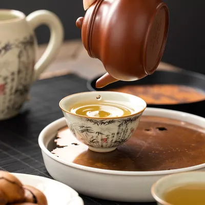Single Ceramic Ru Kiln Kung Fu Tea Cup 4 02
