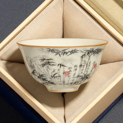 Single Ceramic Ru Kiln Kung Fu Tea Cup 4 01