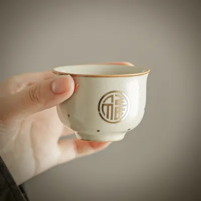 Single Ceramic Ru Kiln Kung Fu Tea Cup 5 02