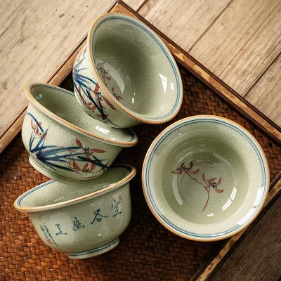 Single Ceramic Ru Kiln Kung Fu Tea Cup 6 02