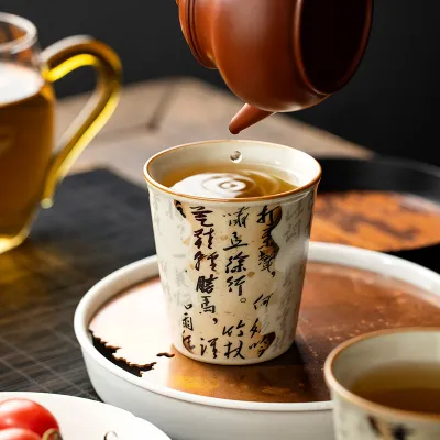 Single Ceramic Ru Kiln Kung Fu Tea Cup 8 02