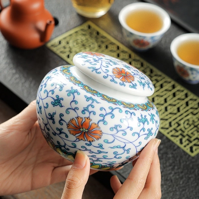Blue And White Tea Jar Moisture-Proof Tea Storage Jar 3 02