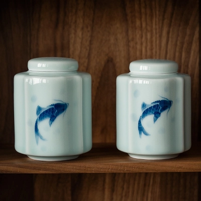 Blue And White Tea Jar Moisture-Proof Tea Storage Jar 5 01