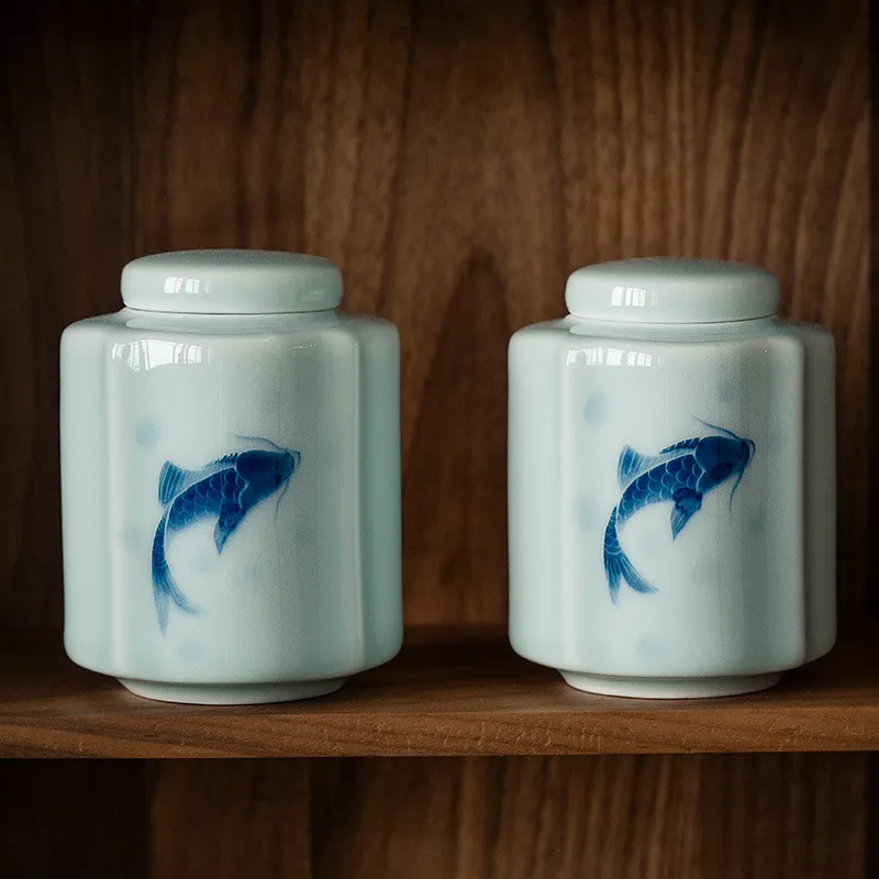 Blue And White Tea Jar Moisture-Proof Tea Storage Jar 5