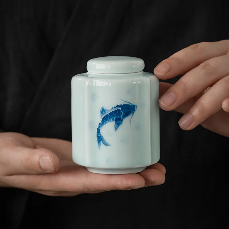Blue And White Tea Jar Moisture-Proof Tea Storage Jar 5