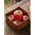 Ceramic Sealed Portable Travel Persimmon Tea Jar For Good Luck