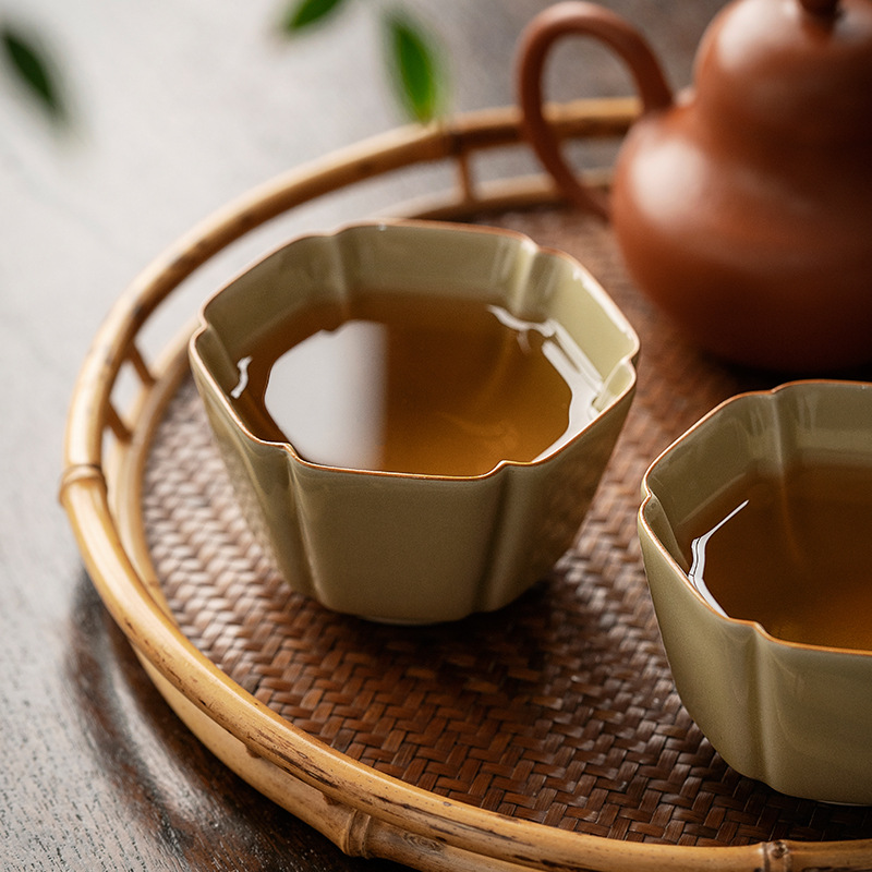 Single Ceramic Ru Kiln Kung Fu Tea Cup 22