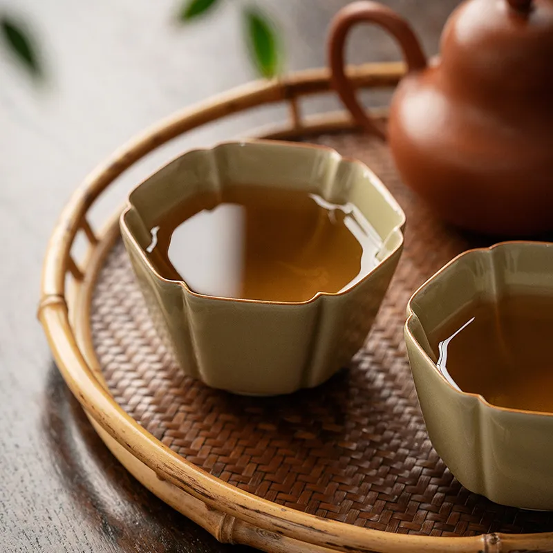 Single Ceramic Ru Kiln Kung Fu Tea Cup 22