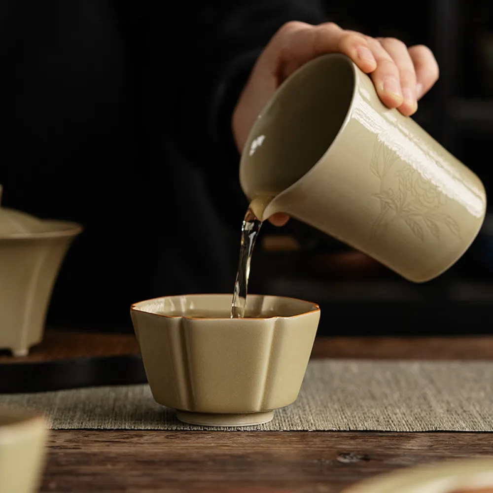 Single Ceramic Ru Kiln Kung Fu Tea Cup 22