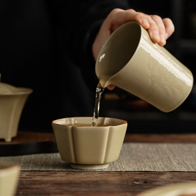 Single Ceramic Ru Kiln Kung Fu Tea Cup 22 02