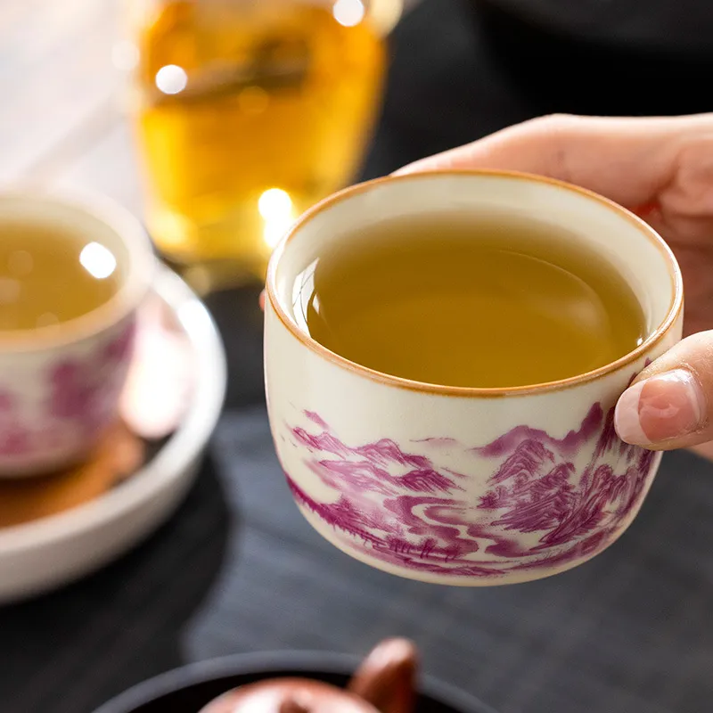 Single Ceramic Ru Kiln Kung Fu Tea Cup 23