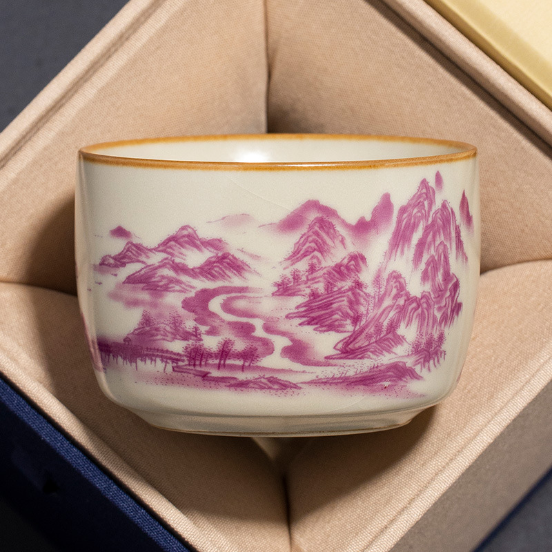 Single Ceramic Ru Kiln Kung Fu Tea Cup 23