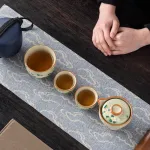 Ru Kiln One Pot And Three Cups Outdoor Portable Teacup Set