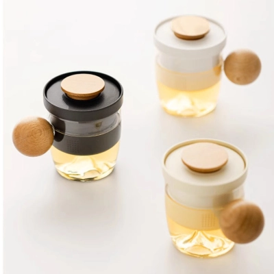 Simple Glass Ceramic Tea And Water Separation Cup With Lid 1 01