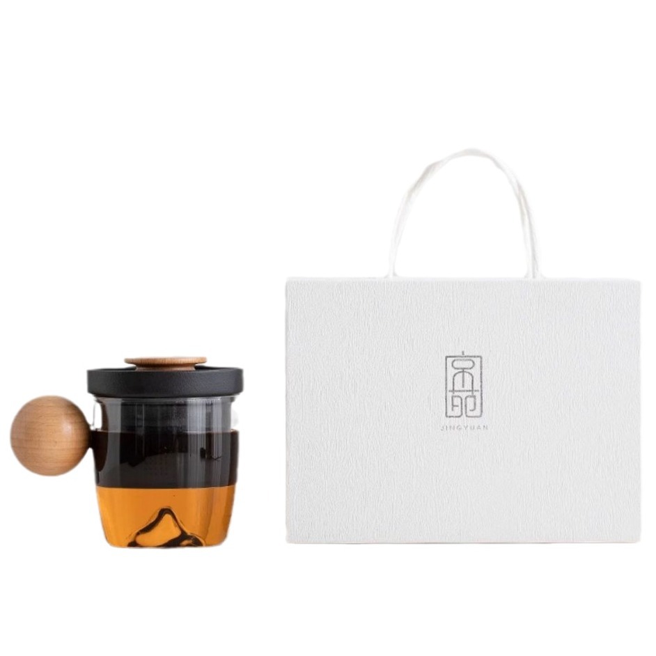 Simple Glass Ceramic Tea And Water Separation Cup With Lid 1