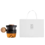 Simple Glass Ceramic Tea And Water Separation Cup With Lid 1