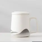 Simple Ceramic Tea And Water Separation Cup With Lid 1