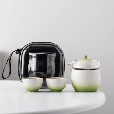 Handle Teapot Two Cups Outdoor Portable Teacup Set 1 01