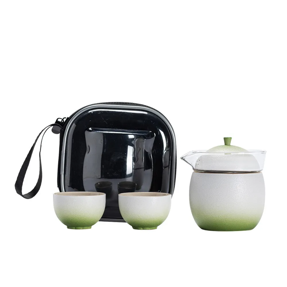 Handle Teapot Two Cups Outdoor Portable Teacup Set 1