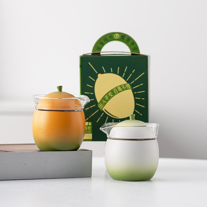 Handle Teapot Two Cups Outdoor Portable Teacup Set 1