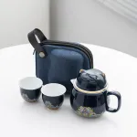 Handle Teapot Two Cups Outdoor Portable Teacup Set 2