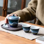Handle Teapot Two Cups Outdoor Portable Teacup Set 3