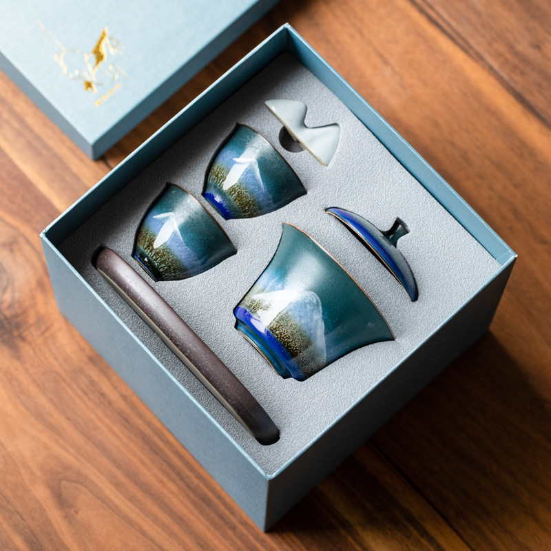 Handle Teapot Two Cups Outdoor Portable Teacup Set 3