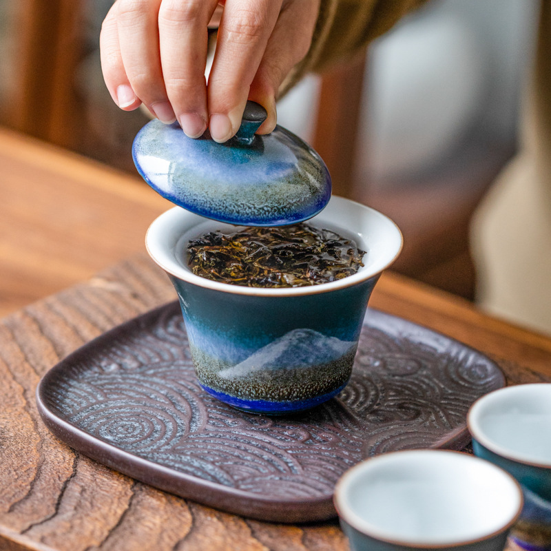 Handle Teapot Two Cups Outdoor Portable Teacup Set 3