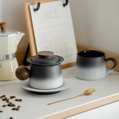 Simple Ceramic Tea And Water Separation Cup With Lid 4 01